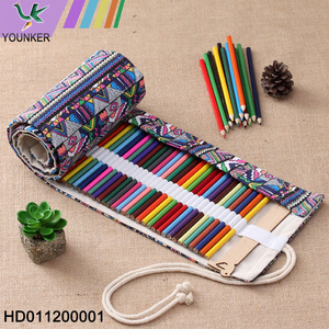 Custom Retro Style Canvas Roll Packing Drawing Colored Pencil  36/48/72 Colors For Student.