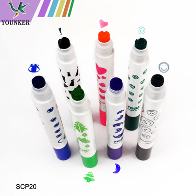 Stamp Water Color Marker Pen Stationery Supplies Drawing Art With Stamp For Kids Drawing.