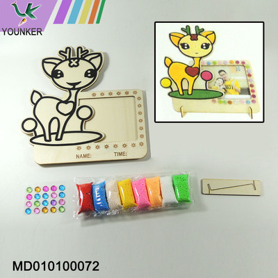 3D Wood Board Cartoon Animal Design DIY Snow Clay Clay Painting Snow Mud Wood Painting Photo Frames.