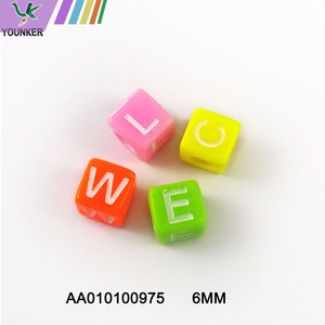 6/7/10MM Solid Color Acrylic Square Cube Alphabet Beads for Jewelry Making Bracelets and Necklace.