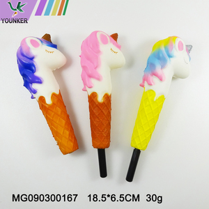 Trendy Style PU Plastic Antistress Toy Gift Pen Funny Unicorn Squishy Slow Rebound Ballpoint Pen.