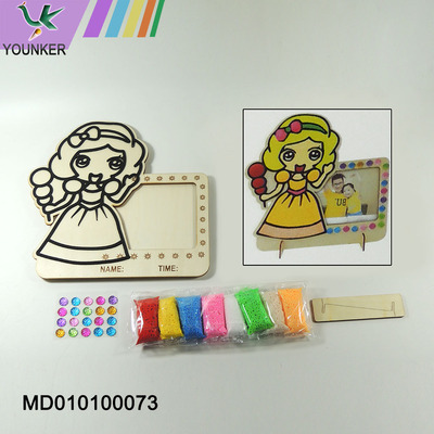 3D Wood Board Princess Design DIY Snow Clay Clay Painting Snow Mud Wood Painting Photo Frames.
