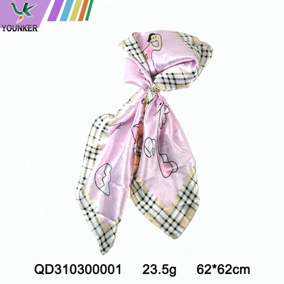 Digital Printing Luxury Woman Scarves Custom Printed Personalized Square 100% Satin Silk Scarf.