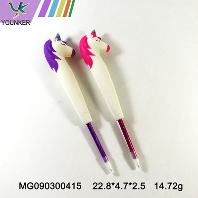 PU Slow Rebound Simulation Unicorn Toy Cute Student Stationery Pen Ornament Vent Toy Gift Pen.