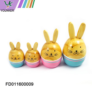 Creative Home Decoration Easter Bunny Wooden Ornaments DIY Desktop Decorations Easter Gifts.