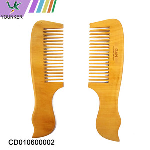 Customization Logo Wide Tooth Wooden Natural Comb Wooden Comb.