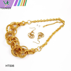 Fashion Simple Alloy Earrings Necklace Sets Multicolor New Women Jewelry Sets.