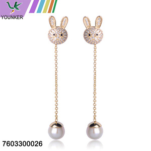 New Full Diamond Shining Bunny Earring Jewelry Ideas  Easter Bunny Earrings.