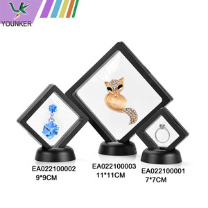 3D Suspension Floating With PE Transparent and Plastic Frame Dustproof Displays Jewelry Box.