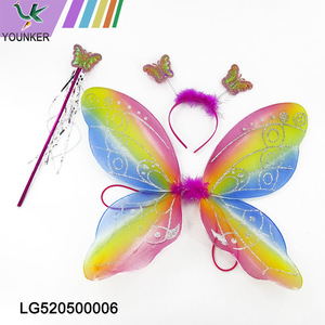Angel Butterfly Wings Props Children Fairy Toy Flower Fairy Three-Piece Set Children's Day Gifts.