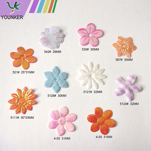 Daisy Petals Artificial Fabric Flower Fabric Die Cut Flower Petals With Printed Dots.