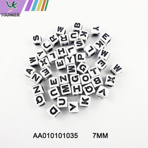 White Square alphabet beads For Jewelry Making Handmade DIY bracelet and Necklace.